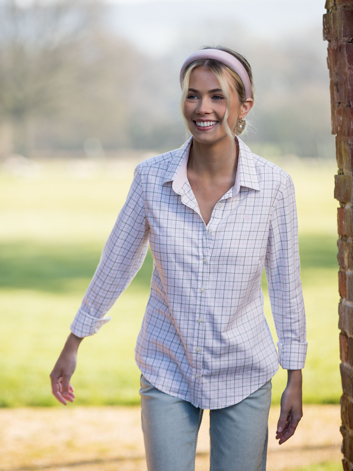 Widdicombe Women's Tattersall Shirt - Olive and Pink