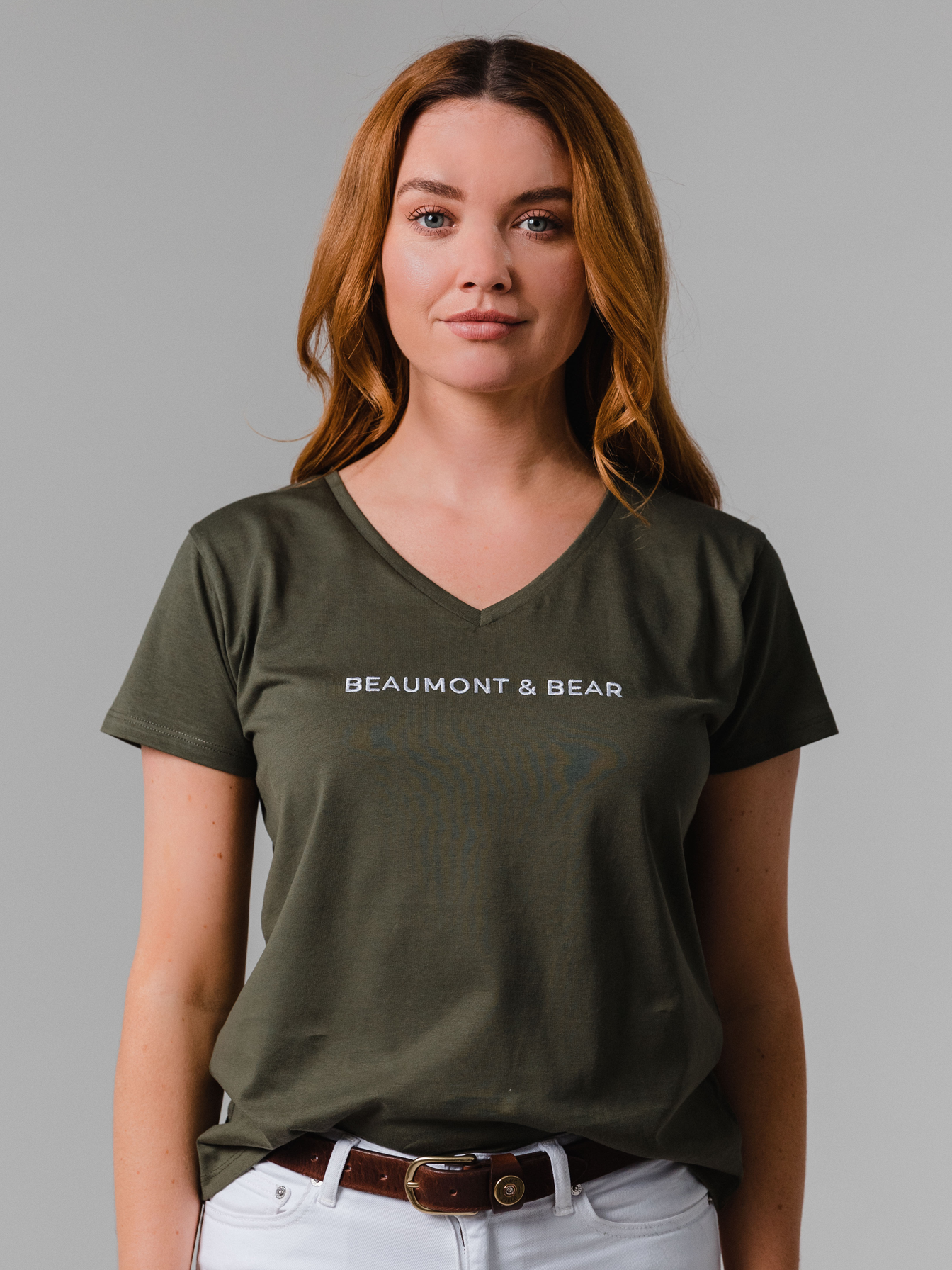 Shadycombe V-Neck T-Shirt - Khaki