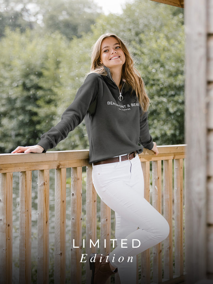 Kingswear Limited Edition Unisex Quarter Zip - Charcoal - Beaumont & Bear