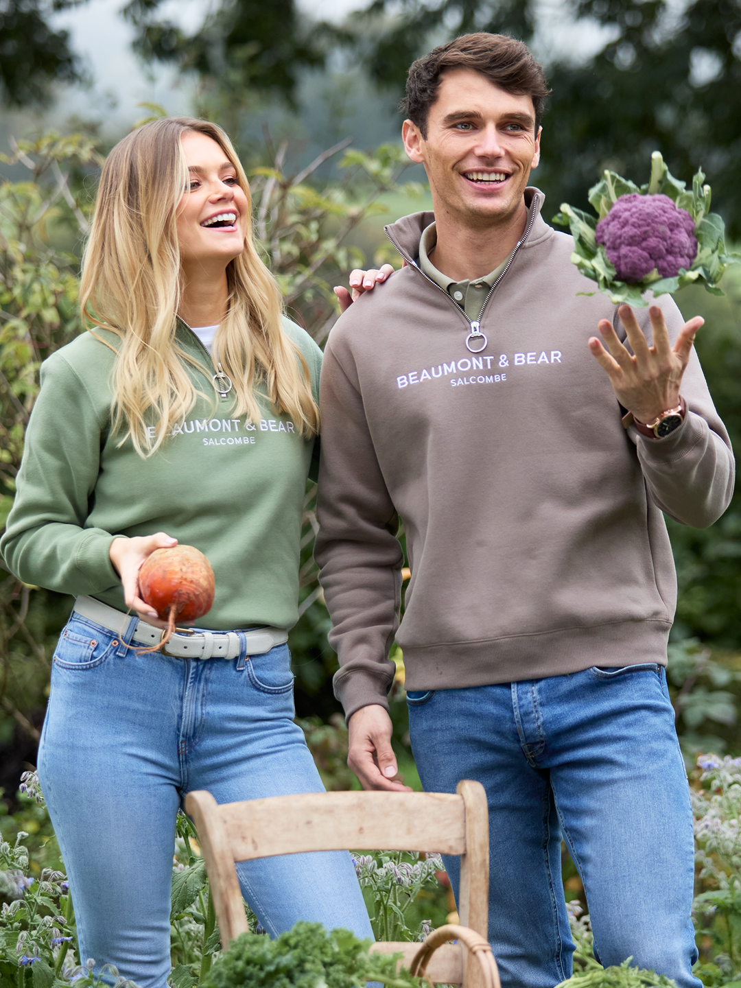 Kingswear Unisex Quarter Zip - Otter - Beaumont &amp; Bear