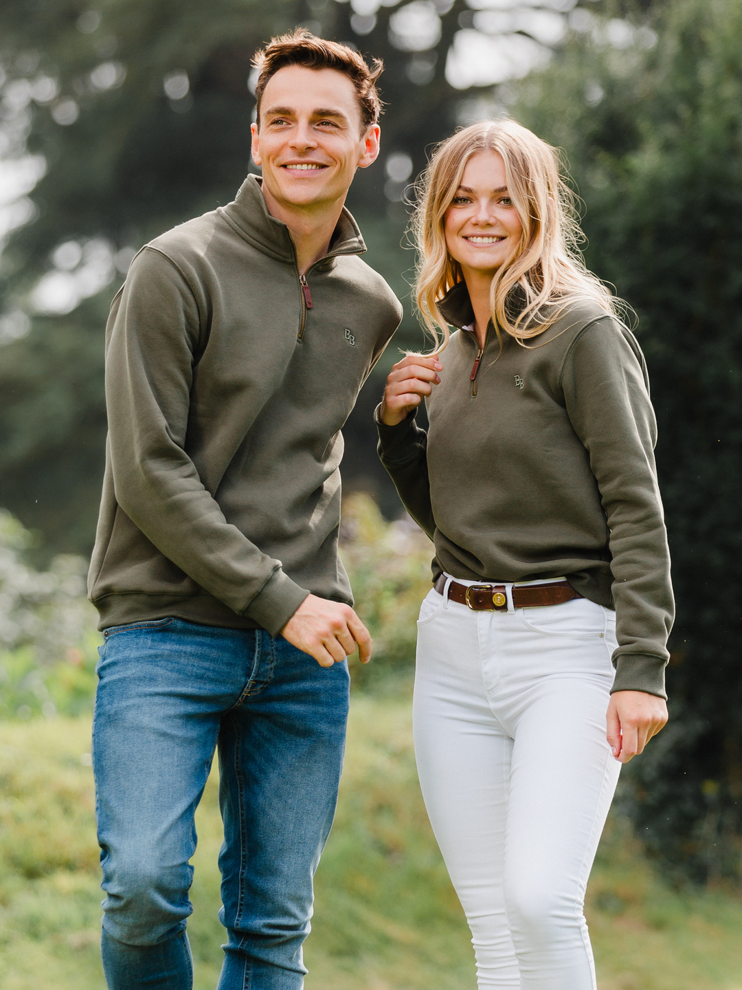 Tuckenhay Unisex Quarter Zip - Khaki - Beaumont &amp; Bear