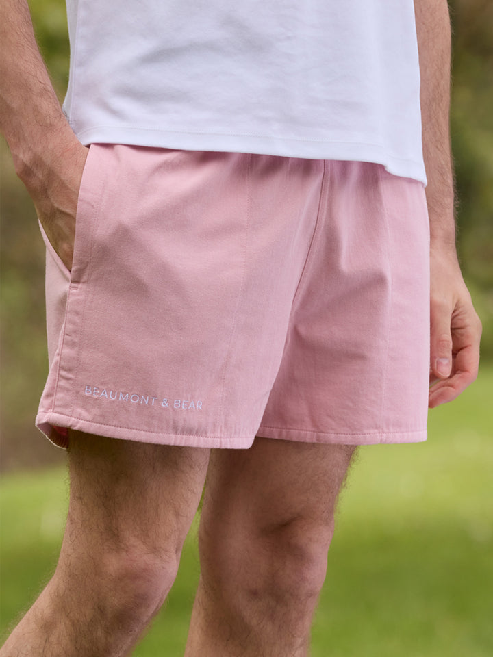 Sunny Cove Unisex Rugby Shorts - Dusty Pink