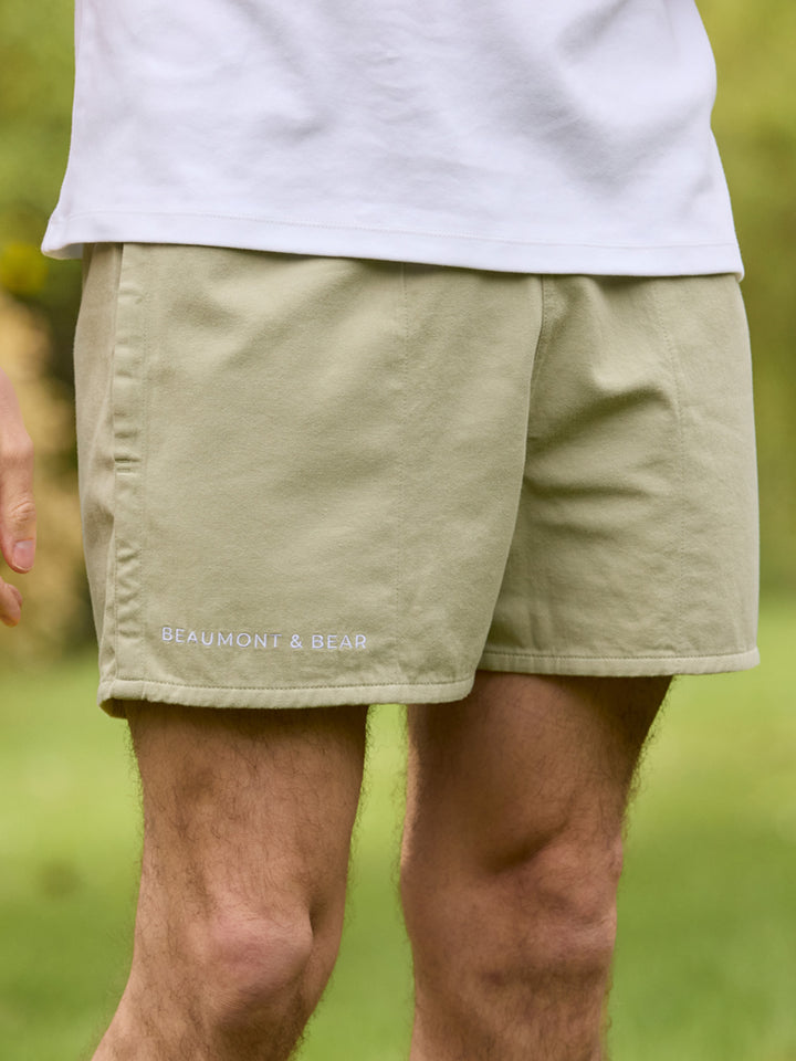 Sunny Cove Unisex Rugby Shorts - Moss Green