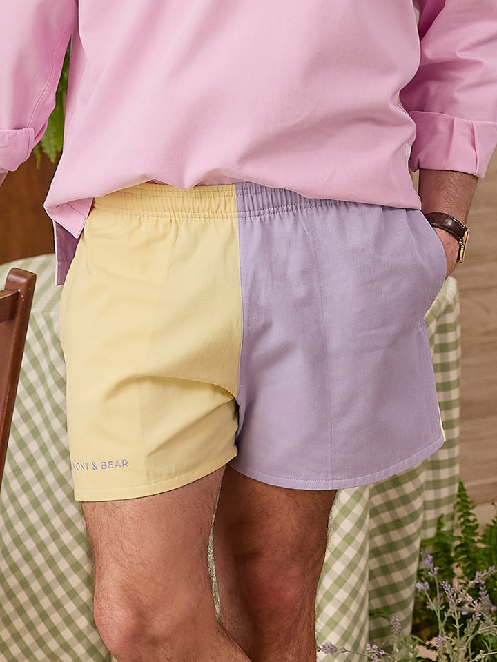 Sandhills Unisex Rugby Shorts - Lilac/Lemon