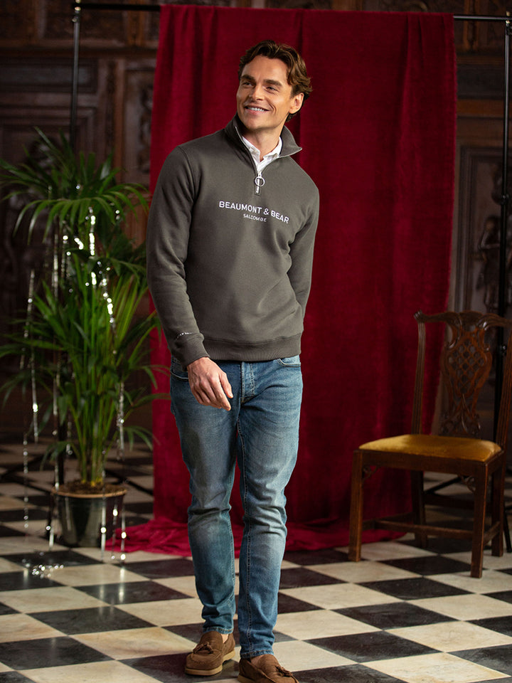 Kingswear Limited Edition Unisex Quarter Zip - Charcoal