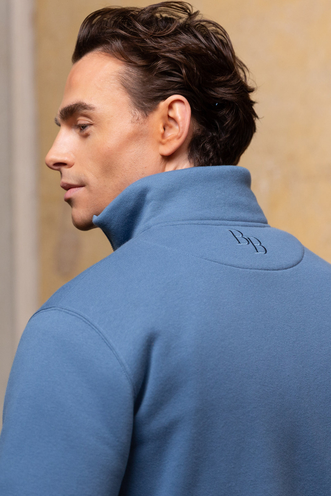 Kingswear Unisex Quarter Zip - Vintage Blue - Mens - Beaumont & Bear