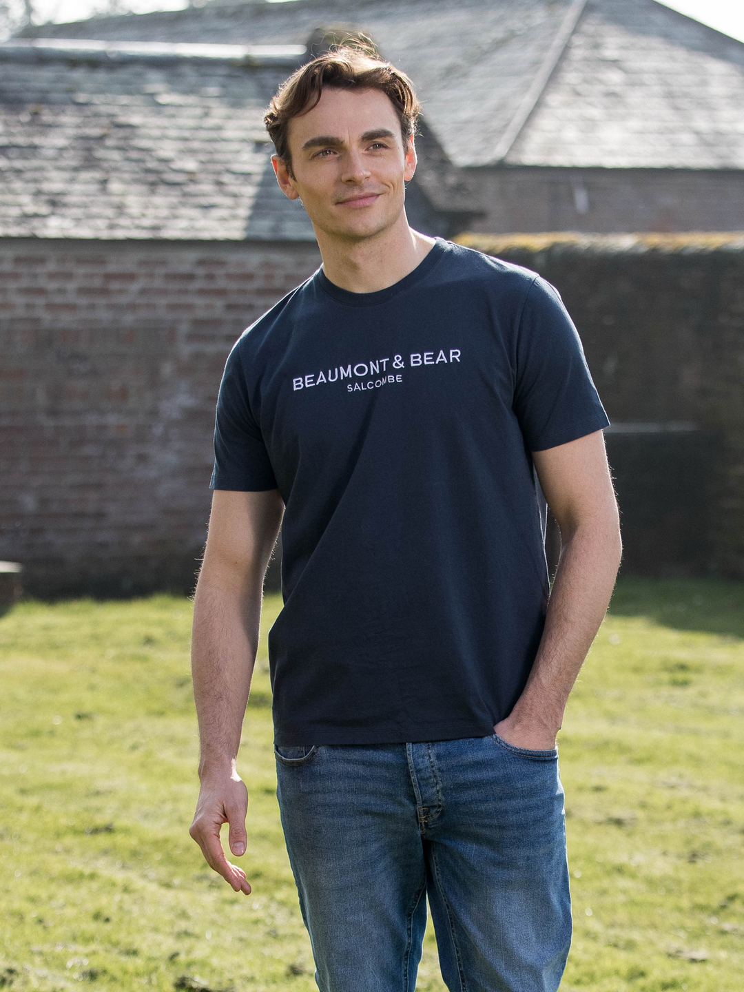 Devon Road Men's T-Shirt - Washed Navy - Beaumont & Bear