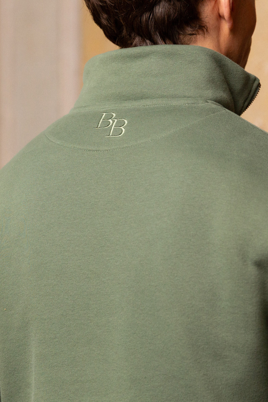 Kingswear Unisex Quarter Zip - Fern - Mens - Beaumont & Bear