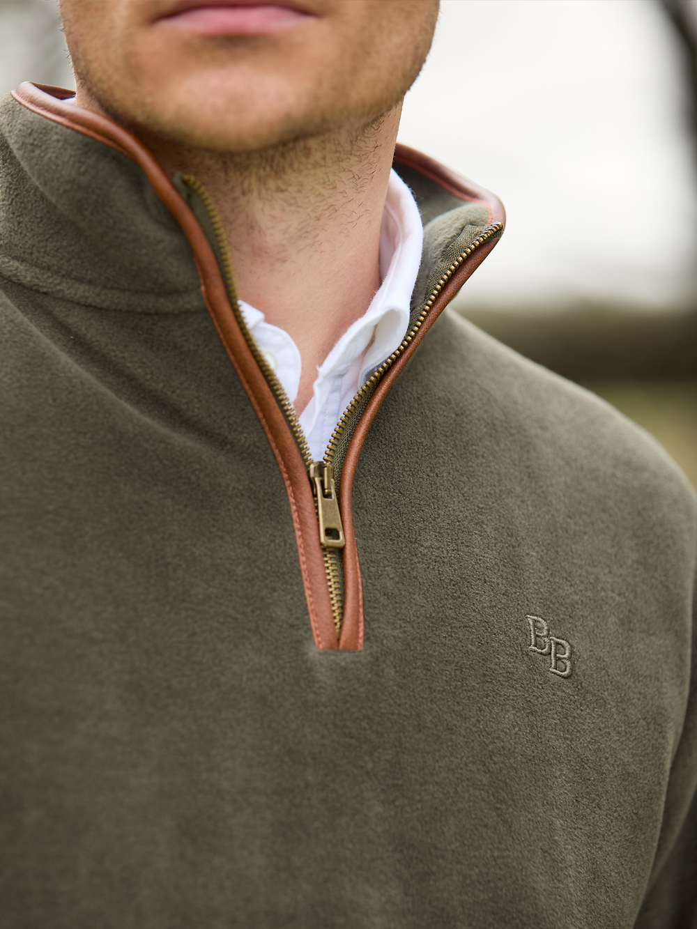 Topsham Unisex Fleece - Khaki - Beaumont & Bear