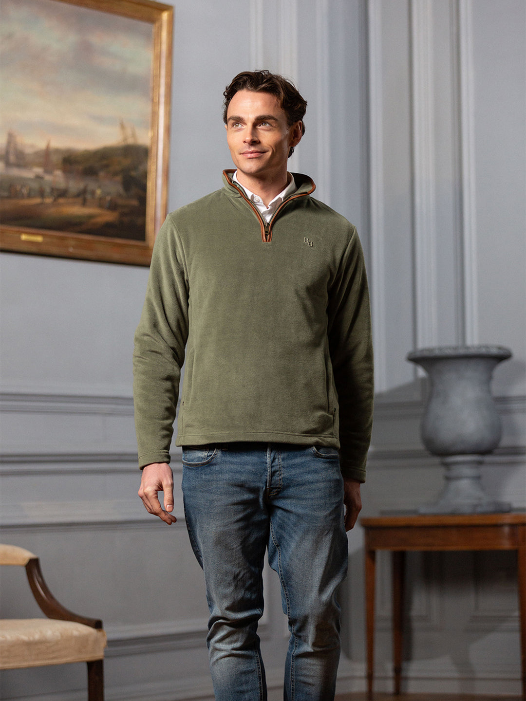 Topsham Unisex Fleece - Sage - Beaumont &amp; Bear