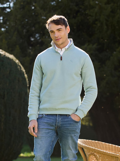 Tuckenhay Limited Edition Unisex Quarter Zip - Duck Egg