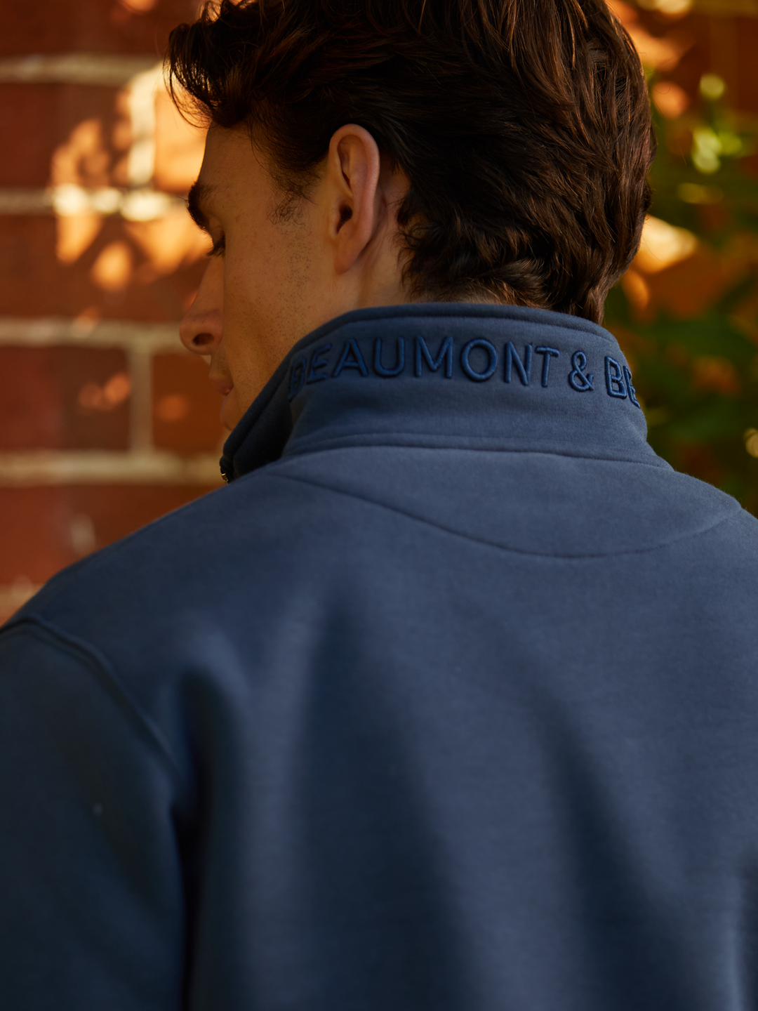 Tuckenhay Unisex Quarter Zip - Washed Navy - Beaumont &amp; Bear