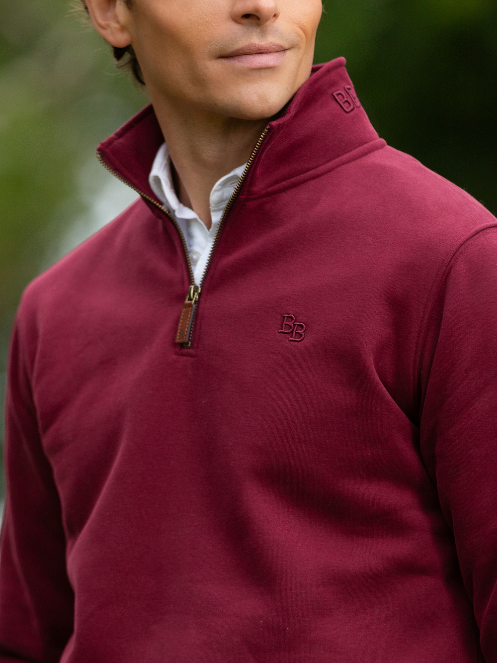 Tuckenhay Unisex Quarter Zip - Port - Beaumont & Bear