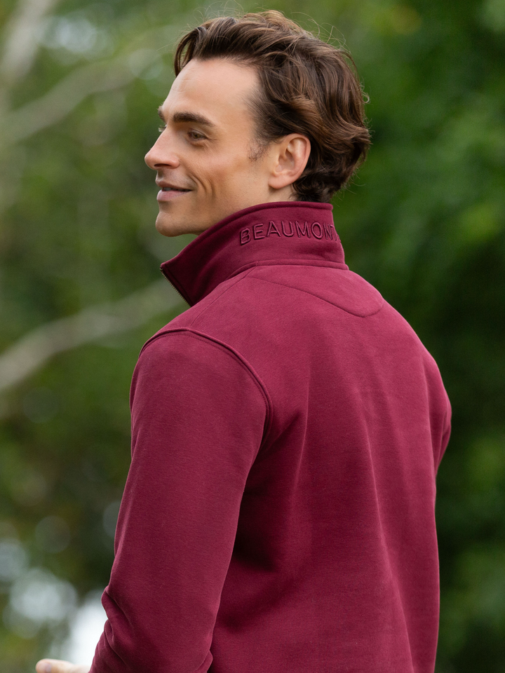 Tuckenhay Unisex Quarter Zip - Port - Beaumont &amp; Bear