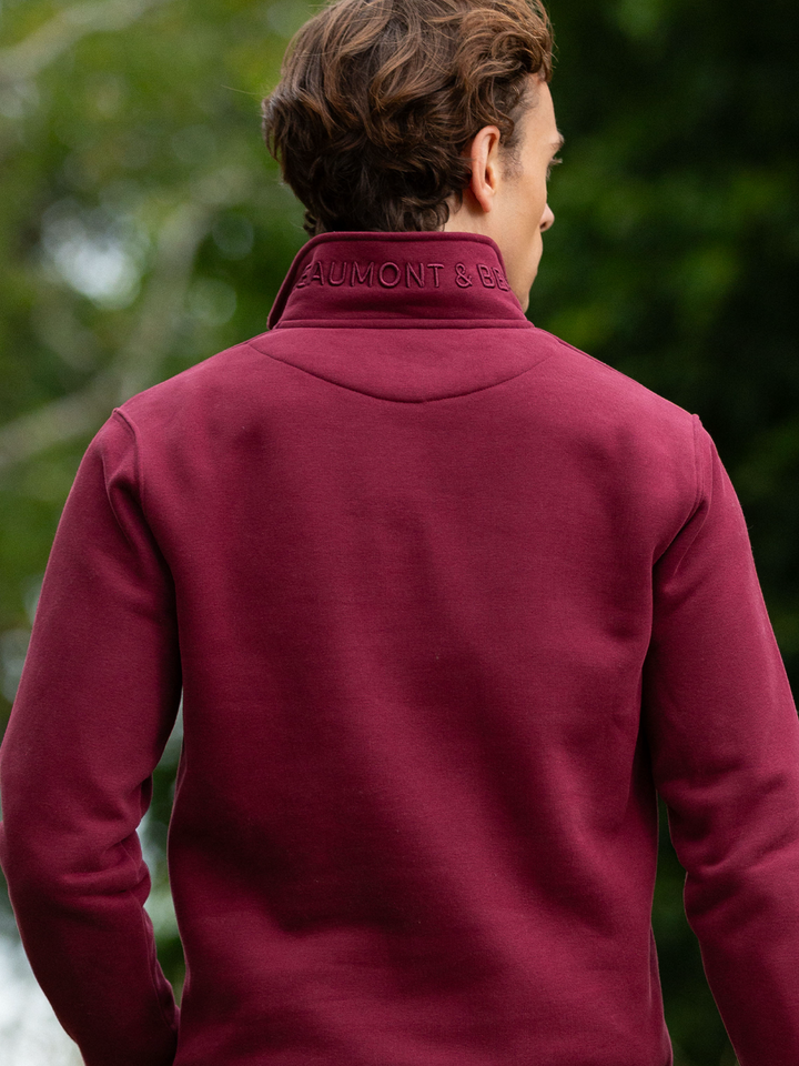 Tuckenhay Unisex Quarter Zip - Port - Beaumont &amp; Bear