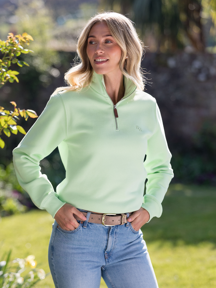 Tuckenhay Unisex Quarter Zip - Mint