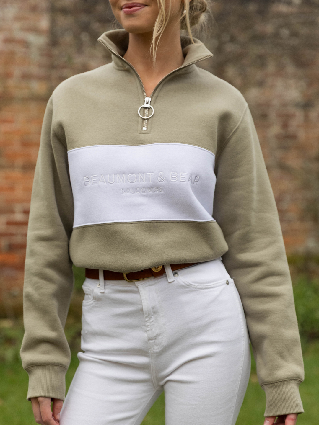 Cliff Road Unisex Quarter Zip - Olive