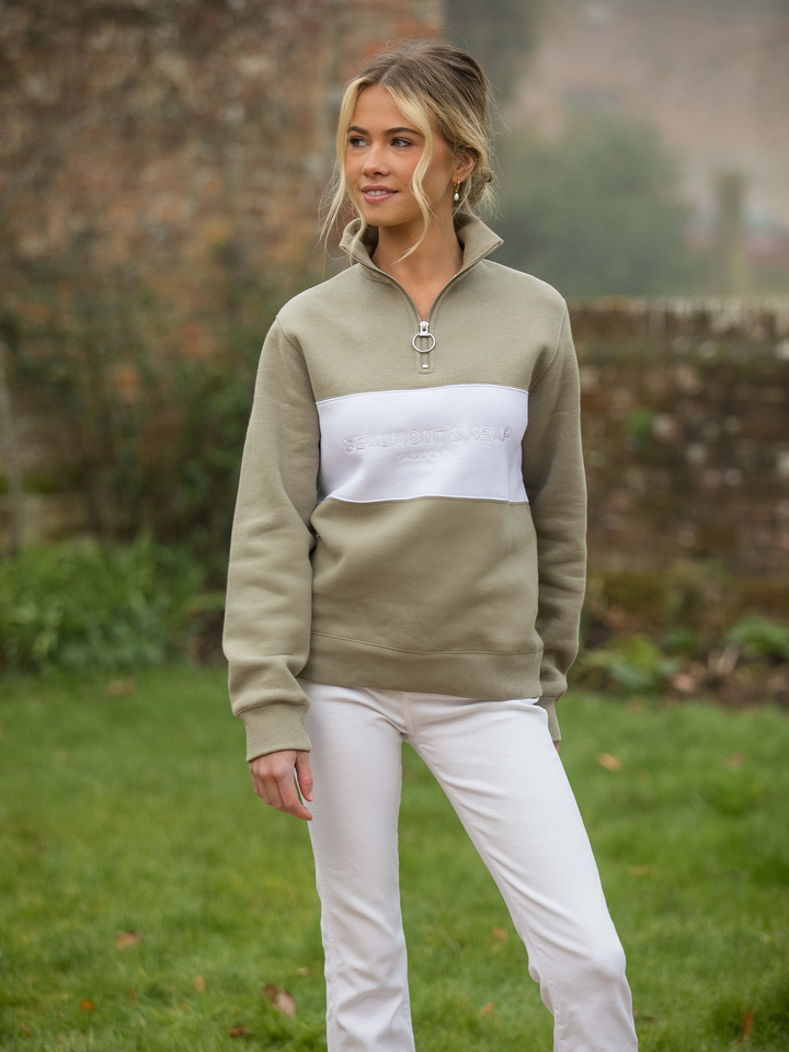 Cliff Road Unisex Quarter Zip - Olive