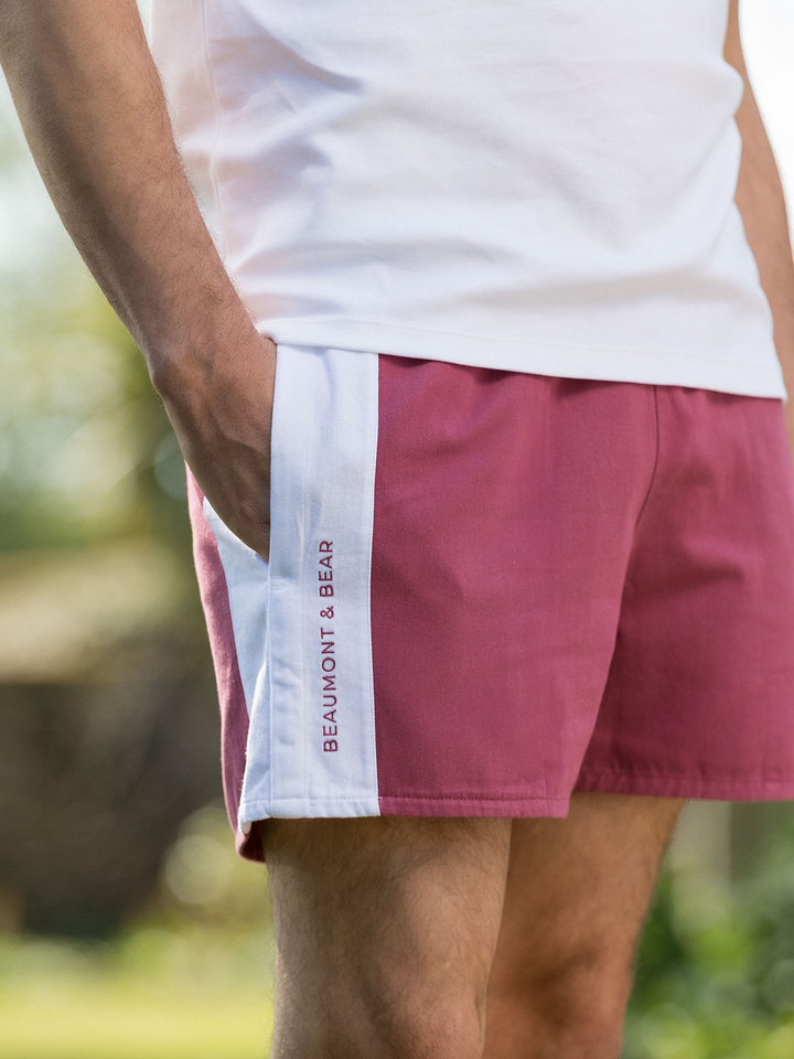 Burlestone Unisex Rugby Shorts - Rhubarb