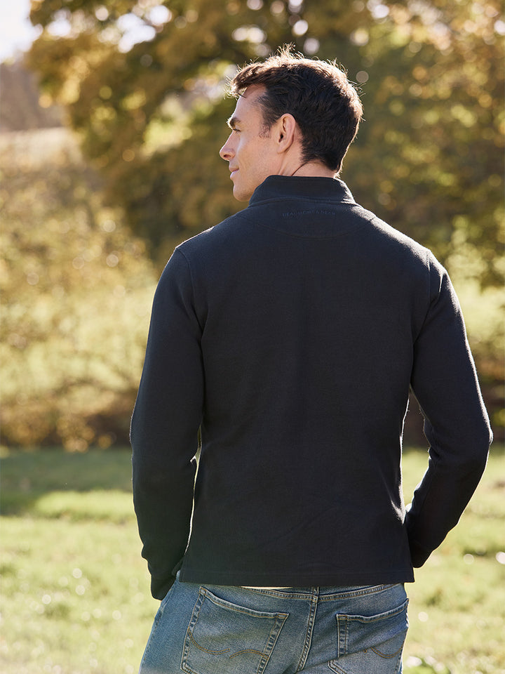 Dittisham Ribbed Unisex Quarter Zip - Navy