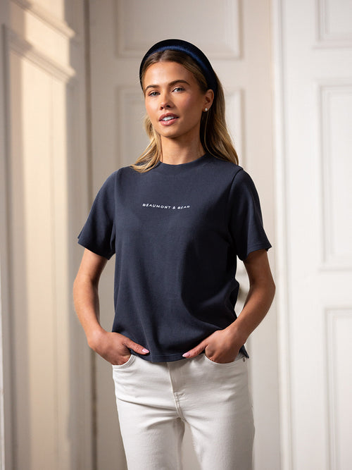Sidbury Women's T-Shirt - Washed Navy - Beaumont & Bear