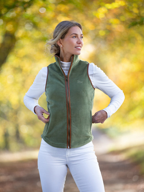 Topsham Women's Fleece Gilet - Sage - Beaumont & Bear