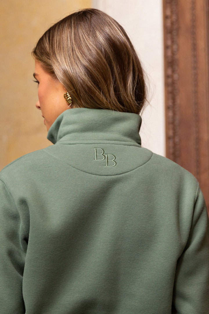Kingswear Unisex Quarter Zip - Fern - Beaumont &amp; Bear