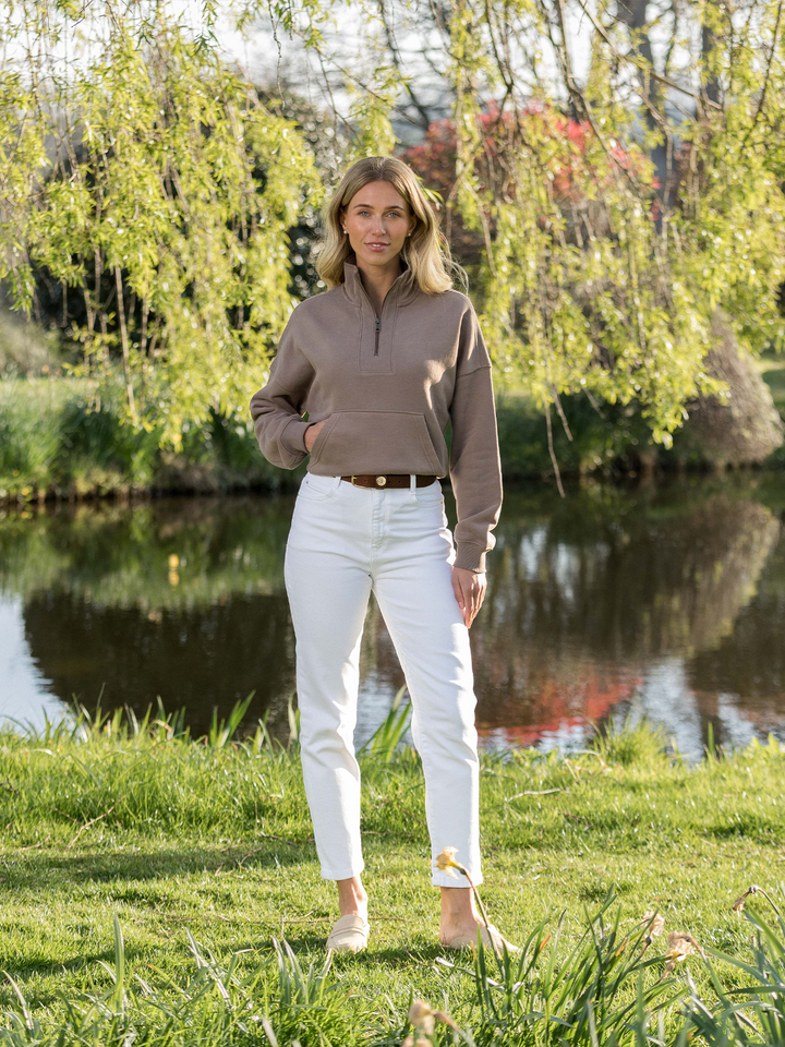 Landscove Women’s Pocketed Quarter Zip – Otter - Beaumont &amp; Bear