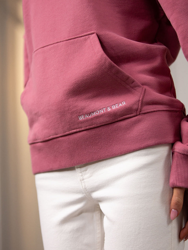Landscove Women’s Pocketed Quarter Zip – Vintage Rhubarb - Beaumont &amp; Bear