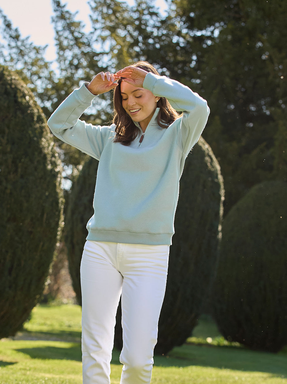 Tuckenhay Limited Edition Unisex Quarter Zip - Duck Egg