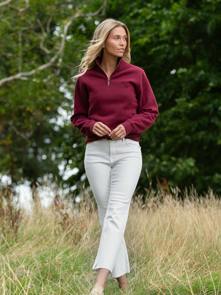 Tuckenhay Unisex Quarter Zip - Port - Beaumont &amp; Bear
