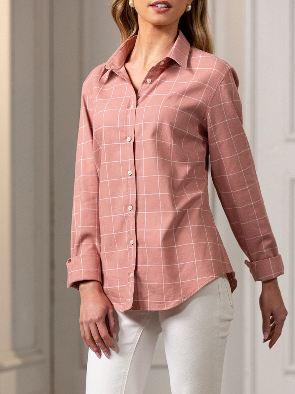 Woodford Women's Check Shirt - Antique Pink - Beaumont & Bear