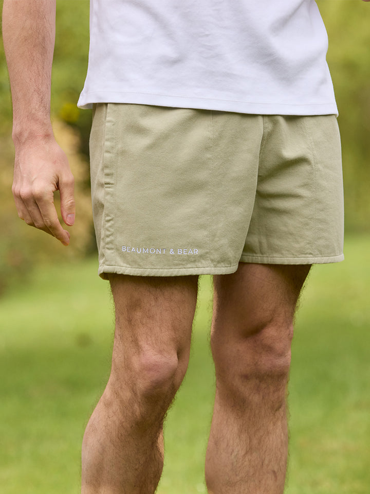 Sunny Cove Unisex Rugby Shorts - Moss Green