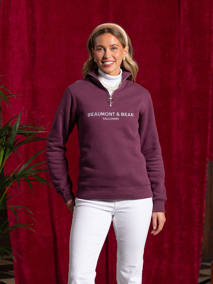 Kingswear Limited Edition Unisex Quarter Zip - Berry
