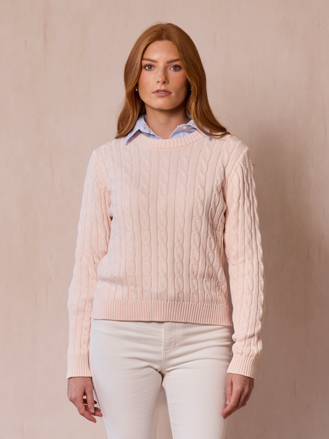 Escot Cable Knit Jumper - Powder Pink