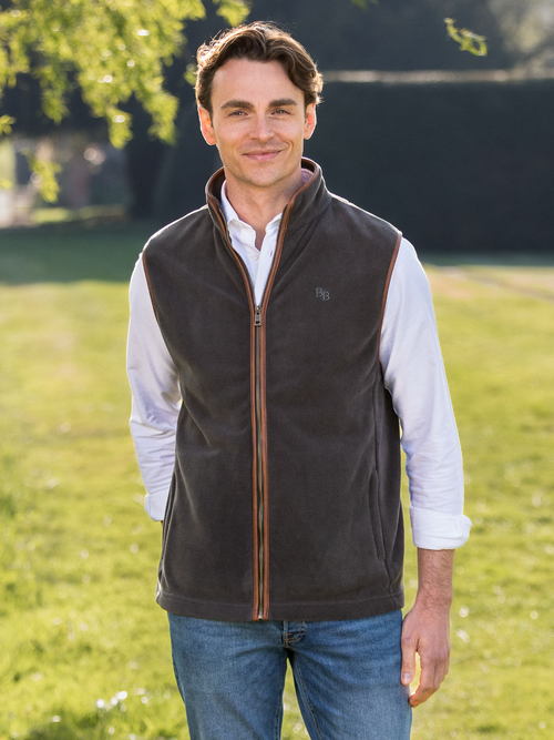 Topsham Men's Fleece Gilet - Charcoal - Beaumont & Bear