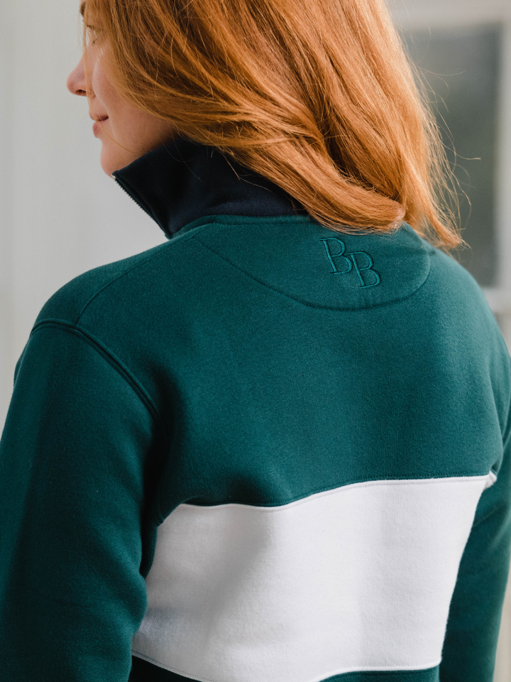Cliff Road Unisex Quarter Zip - Green - Beaumont &amp; Bear