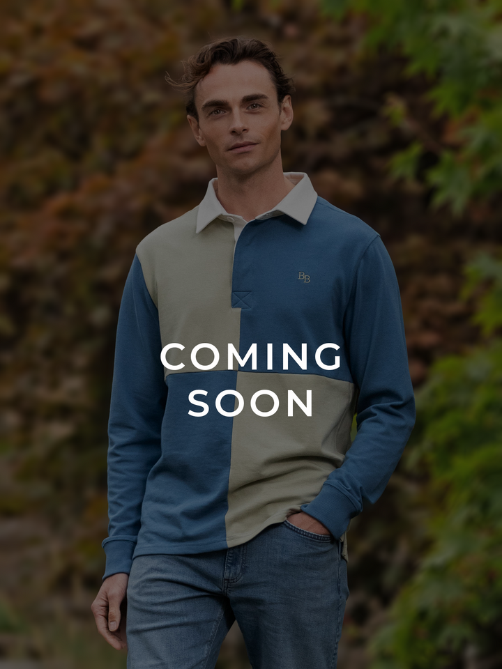 South Milton Men's Rugby Shirt - Vintage Blue & Moss Green