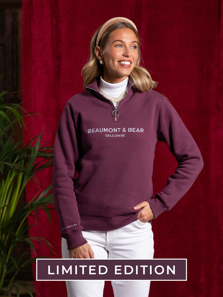 Kingswear Limited Edition Unisex Quarter Zip - Berry