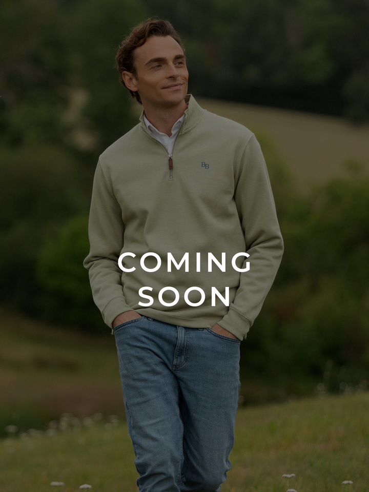 Dittisham Ribbed Unisex Quarter Zip - Moss Green