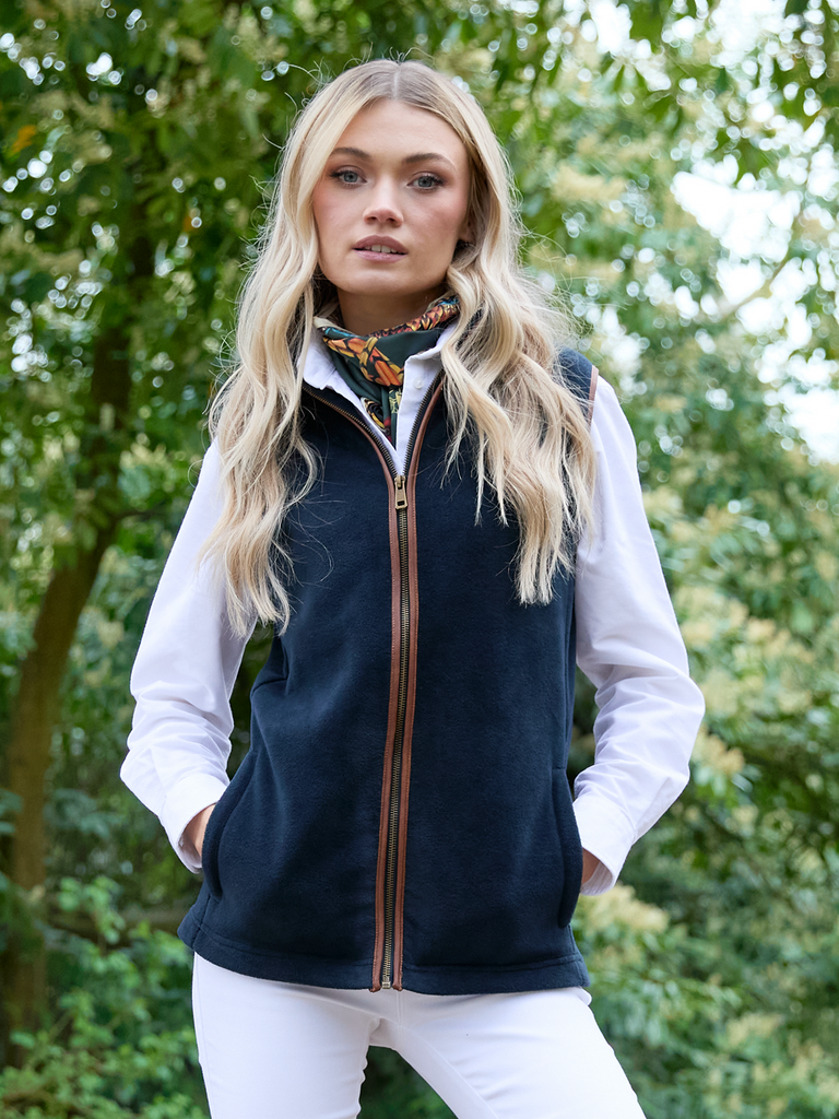 Topsham Women's Fleece Gilet Navy – Beaumont Bear