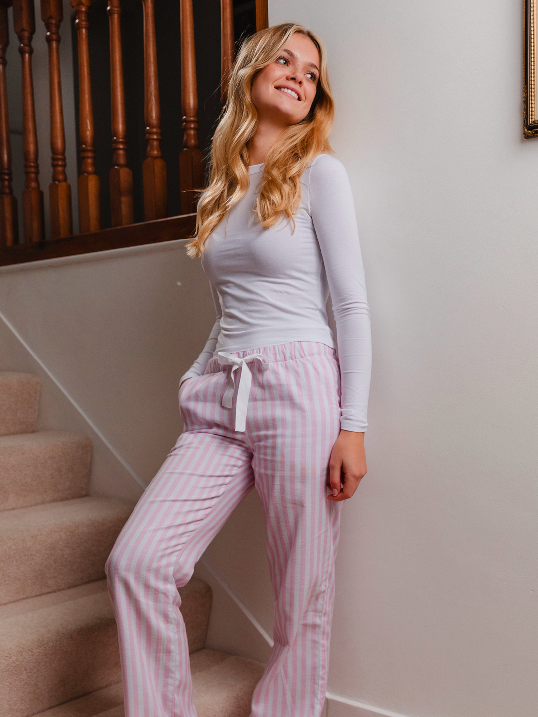 Woodbury Pyjama Trousers Pink Beaumont Bear