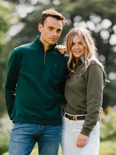 Tuckenhay Unisex Quarter Zip - Green
