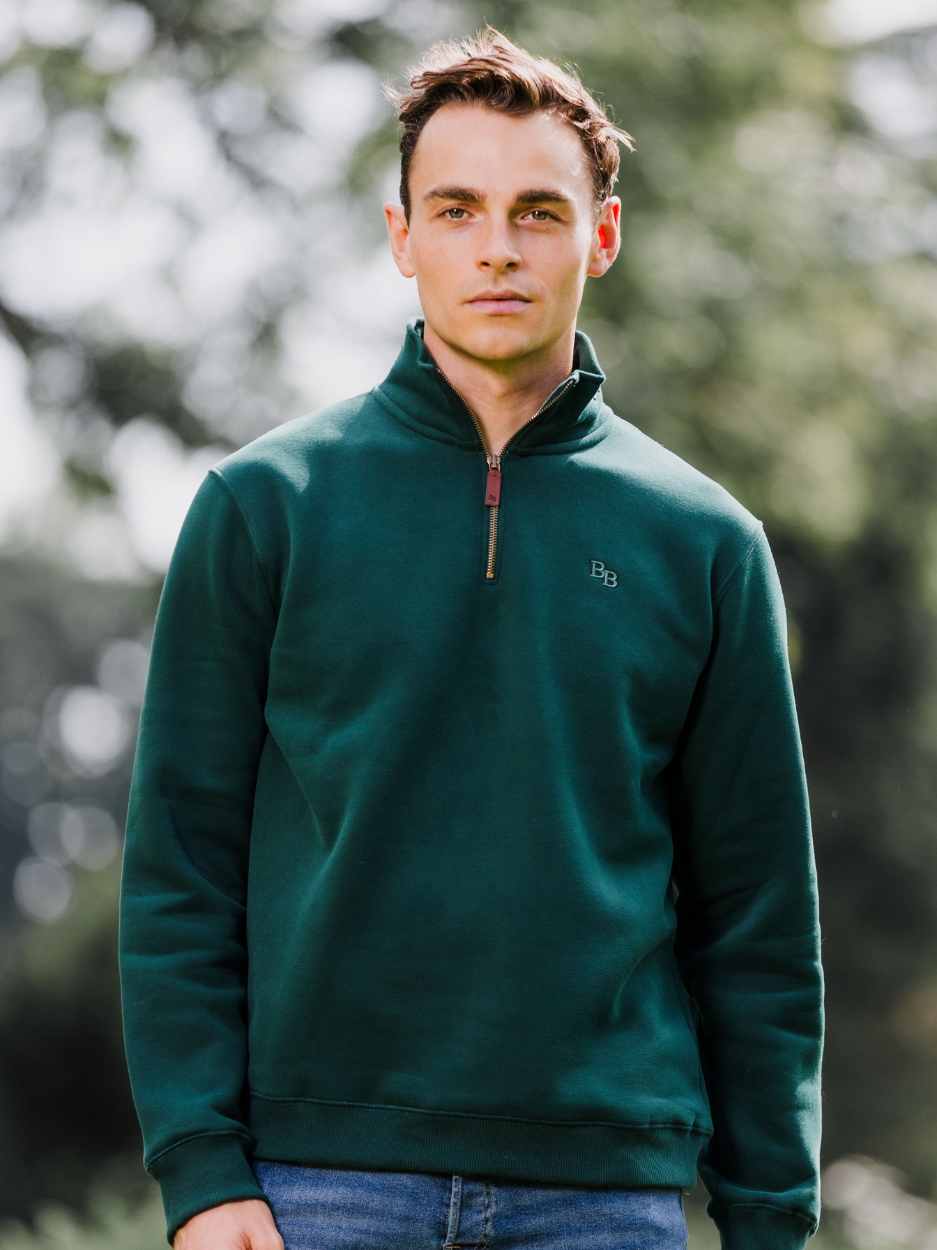 Tuckenhay Unisex Quarter Zip - Green