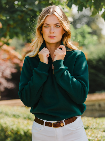 Tuckenhay Unisex Quarter Zip - Green