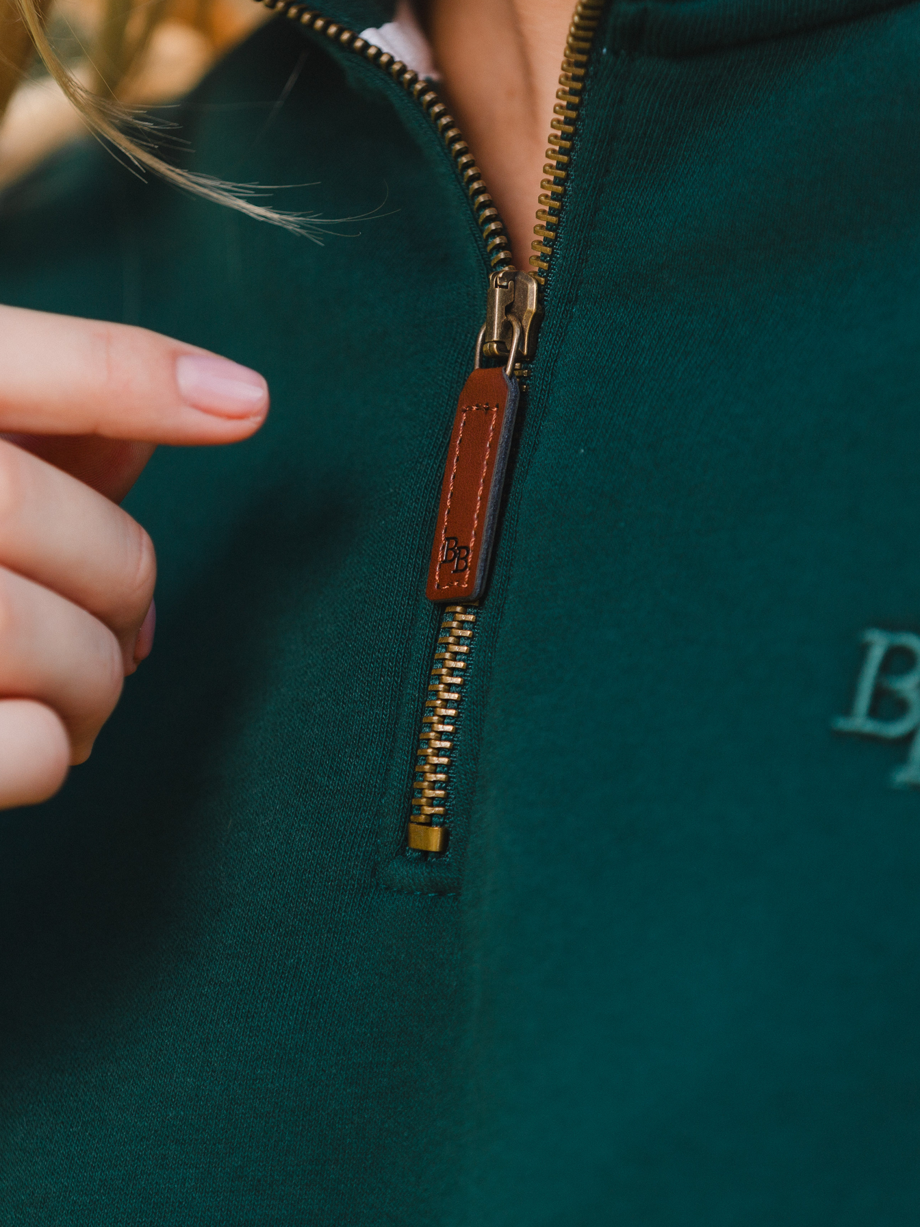Tuckenhay Unisex Quarter Zip - Green