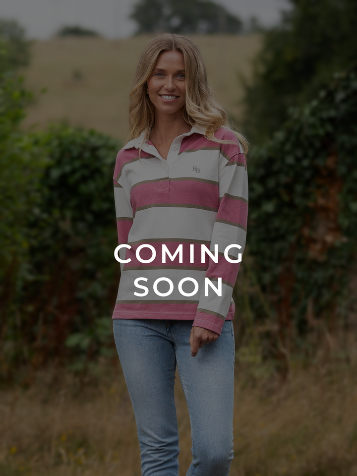 Kingston Women's Rugby Shirt - Vintage Rhubarb & Cream Stripe