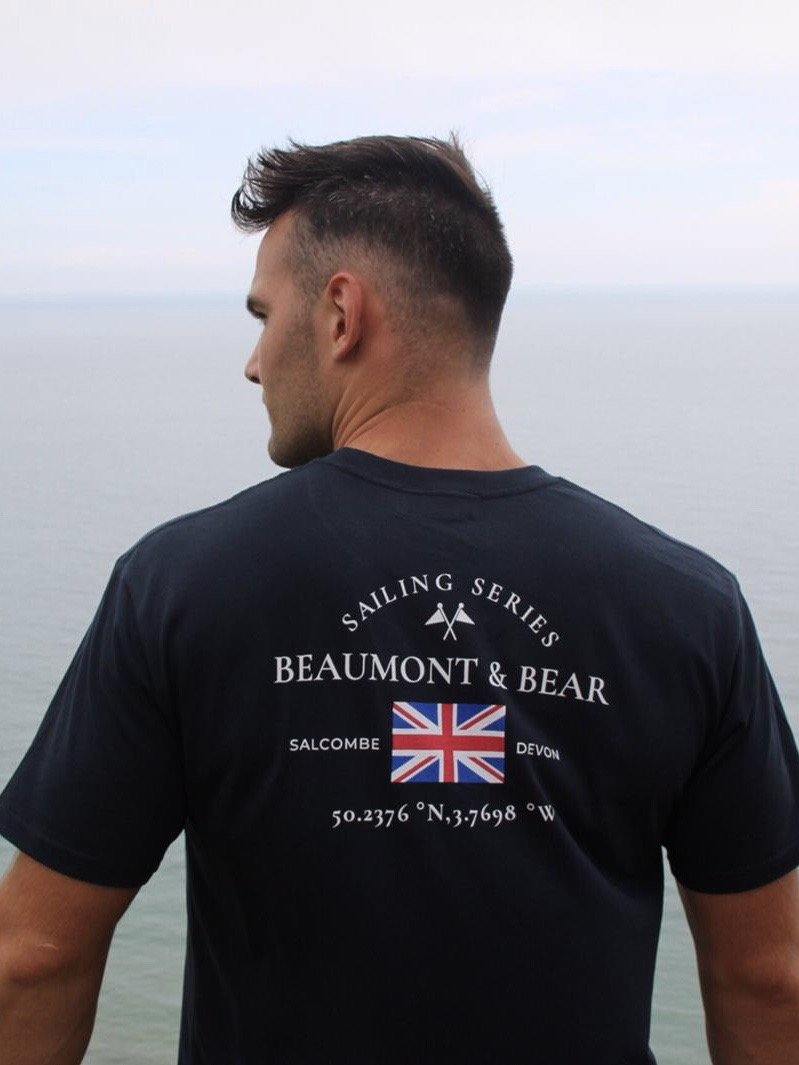 The Salcombe Sailing Mens T-Shirt - Navy - Beaumont & Bear