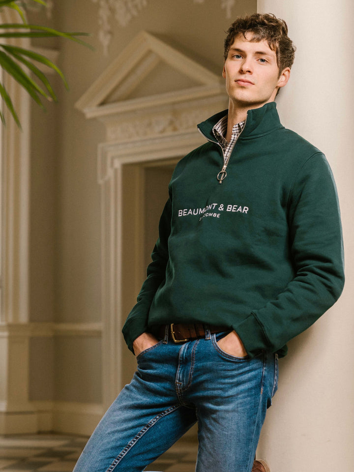 Kingswear Unisex Quarter Zip - Green