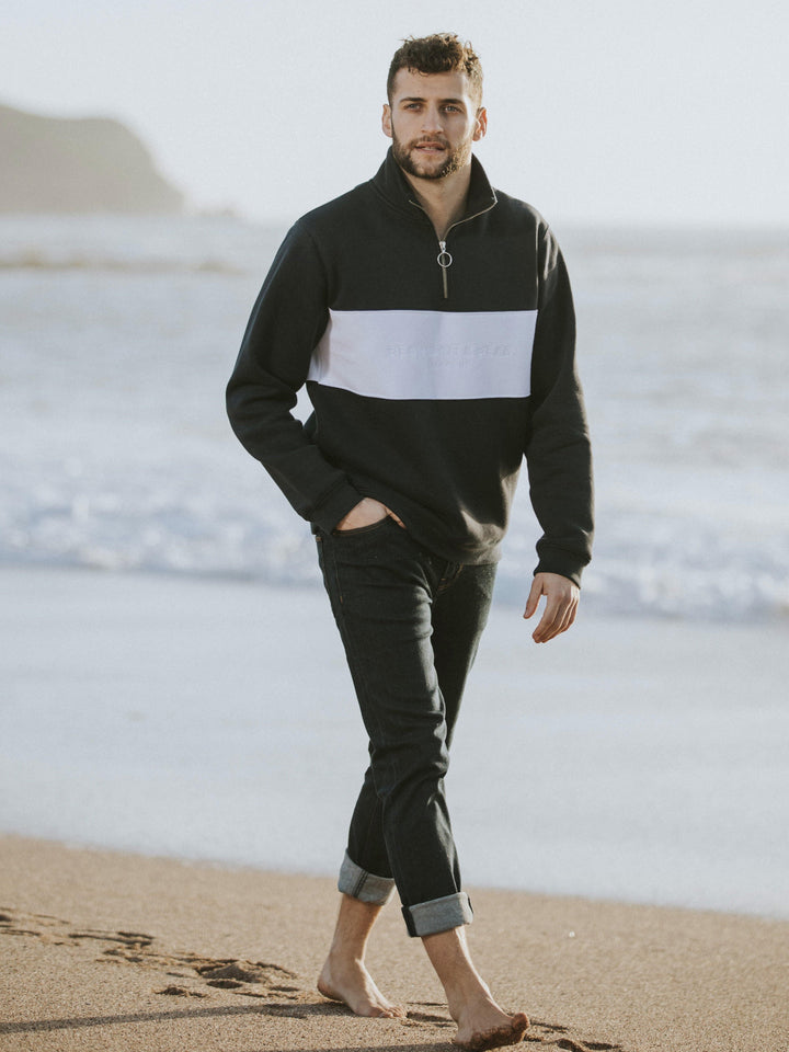 Cliff Road Unisex Quarter Zip - Navy - Beaumont &amp; Bear